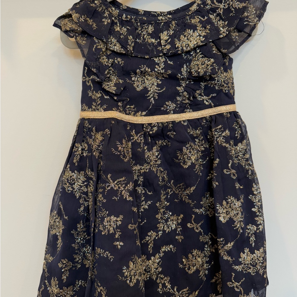 Janie & Jack Gold Glitter Dress, 12-18 months. Worn once
